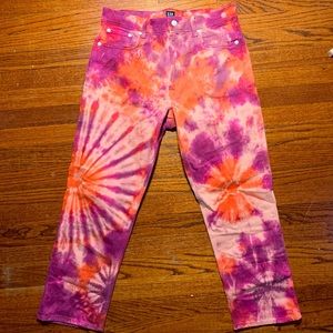 70’s style tie dye GAP denim pants